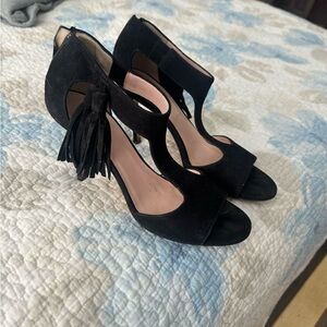 Kate Spade Black Fringe Heels